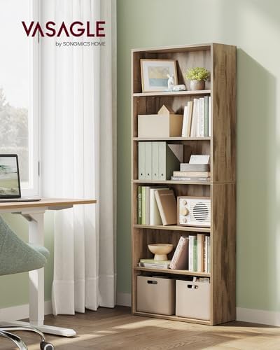VASAGLE 6-Tier Bookshelf, Storage Organizer, 23.6 x 9.5 x 63.2 Inches - Image 2