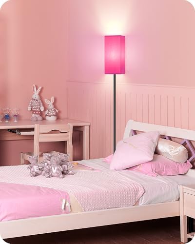 Floor Lamp, Pole Lamp with Foot Switch, Modern Standing Lampshade, Minimalist Freestanding Lamp (Bulb Not Included), for Living Room, Bedroom ETL Listed, Pink Purple and Black Z07LD05 - Image 6