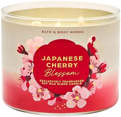 Bath & Body Works 3-Wick Candle, Japanese Cherry Blossom, Soy Wax Blend by BathBodyWorks