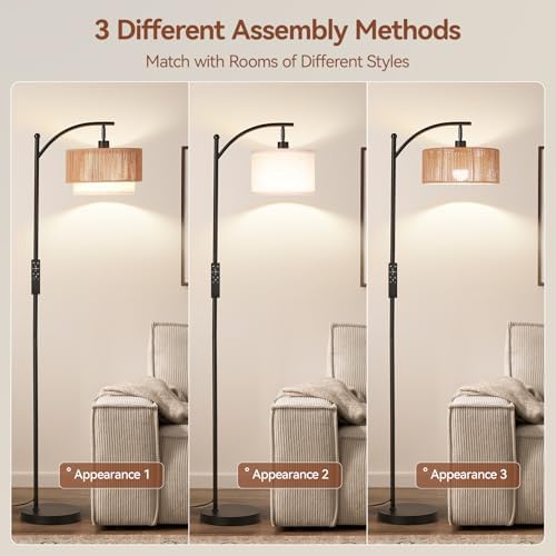 SUNMORY Arc Floor Lamps for Living Room with 12W Remote and Dimmable Bulb - Image 4
