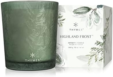 Thymes Scented Candles for Home Decor - Luxury Home Fragrance Gifts for Women & Men - Winter Candles with Crisp Notes of Sage, Eucalyptus, & Cypress Needles - Sage-Green (Highland Frost, 13 oz) by Unknown