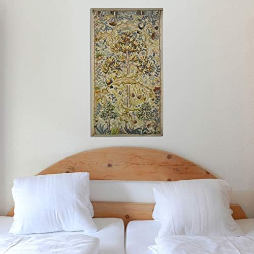 European Summer Quince by William Morris | Woven Tapestry Wall Art Hanging | Fruit Tree with Swirling Acanthus Leaf Design | 100% Cotton USA Size 64x34 - Image 3