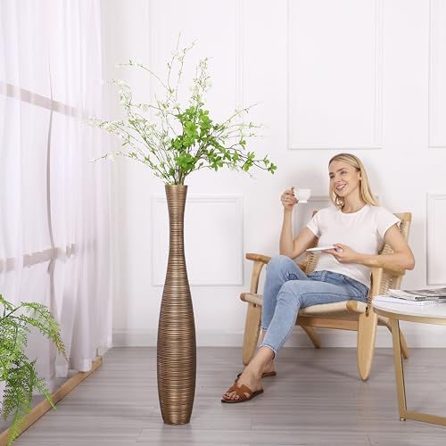 Leewadee Large Floor Vase 34 inches Polyresin for Pampas Grass, Dried Flowers - Image 2