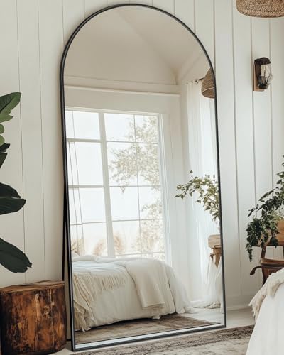 71"x32" Arched Full Length Mirror with Stand,Full Body Floor Mirror by CoomilyBrandStory