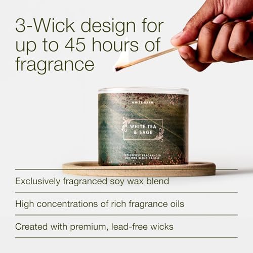 Bath & Body Works 3-Wick Candle, White Tea & Sage, Soy Wax Blend - Image 4
