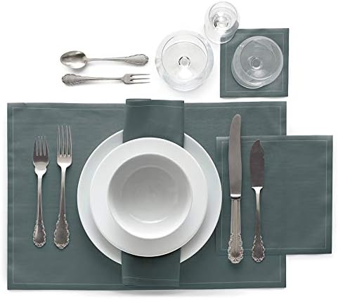Linen Cocktail Napkin - 4.3 x 4.3 in - 50 units per roll - Intense Grey - Image 2