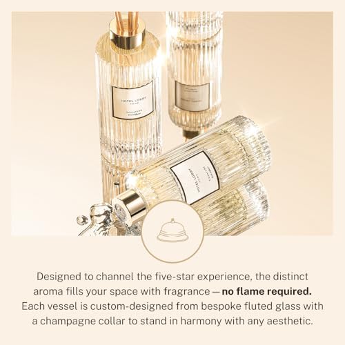 Hotel Lobby Paris Nuit Reed Diffuser – Long Lasting – Black Musk, Sandalwood, Cognac & Tobacco – Refillable Glass Vessel – 9 Diffuser Reeds – Made in USA – 5.0 fl oz (150ml), 10 ¾” H - Image 6