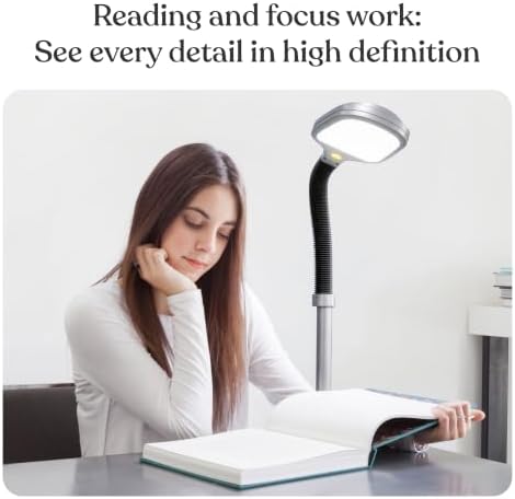 Brightech Litespan Titanium Silver LED Floor Reading Lamp, Energy Efficient, Adjustable Standing, 850-950 Lumens, 12W, 3-Year Warranty - Image 2