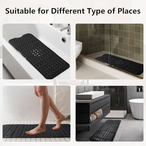 XLHOMO 26PC Bathroom Accessories Set - Gorgeous Black Bathroom Set, Bathroom Accessory Set, Black Shower Curtain Set with Bathtub Mats for Shower Tub - Image 4
