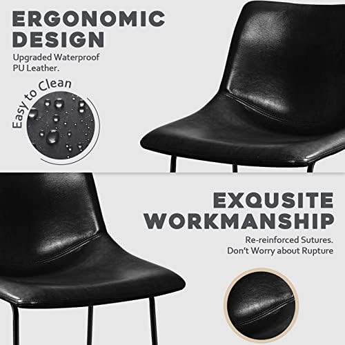 Waleaf 26 Inch Counter Height Bar Stools Set of 2, Faux Leather Bar Chairs - Image 4