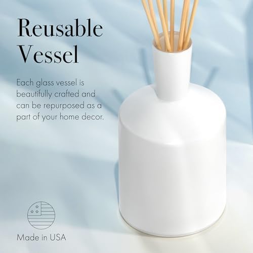 LAFCO New York Classic Reed Diffuser, White Grapefruit - 6 oz - Up to 3 Months Fragrance Life - Reusable Glass Vessel - Natural Wood Reeds - Made in The USA - Image 5