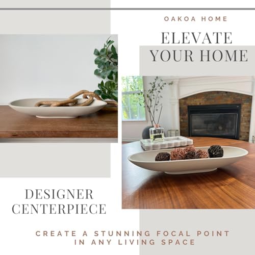 OAKOA Long Decorative Bowl - Dough Bowl Centerpiece - Oval Decorative Bowl - Image 6
