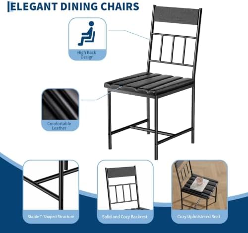 GarveeHome Dining Table Set, Dining Table for 4 with Bench, Kitchen Table - Image 4