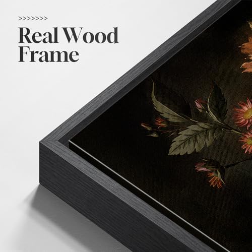 Large Framed Vintage Colorful Floral Wall Art for Living Room, 24x36 In - Image 3