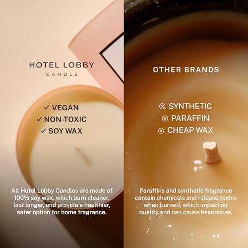 Hotel Lobby Aspen Candle – Luxury Hand-Poured 9.75oz Soy Wax with Cedarwood, Leather, Golden Embers, Smoke, and Pine – Infused with Essential Oils, 65-Hour Burn Time, Reusable Vessel, Clean Burn - Image 5