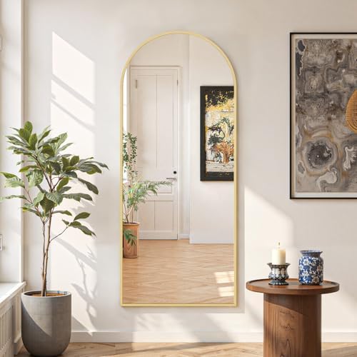 Mirror Full Length 56"x21", Arched Full Body Floor Mirrors with Stand - Image 2