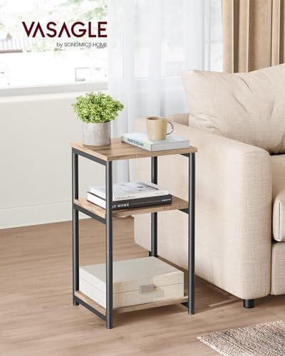 VASAGLE Side Table, Small End Table, Tall Nightstand, Steel Frame - Image 4