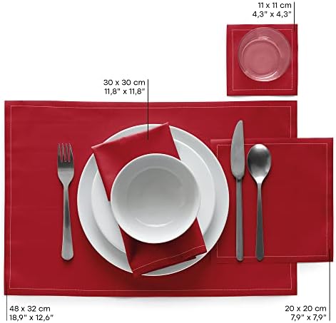Cotton Cocktail Napkin - 4.3 x 4.3 in - 50 units per roll - Lipstick Red - Image 6