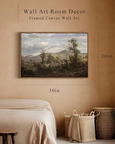 InSimSea Framed Canvas Wall Art Vintage Decor, Nature Landscape Paintings Artwork, Large Prints, Vintage Farmhouse Decor, Retro Wall Decoration for Bedroom Living Room Bathroom, 20"x30" - Image 4
