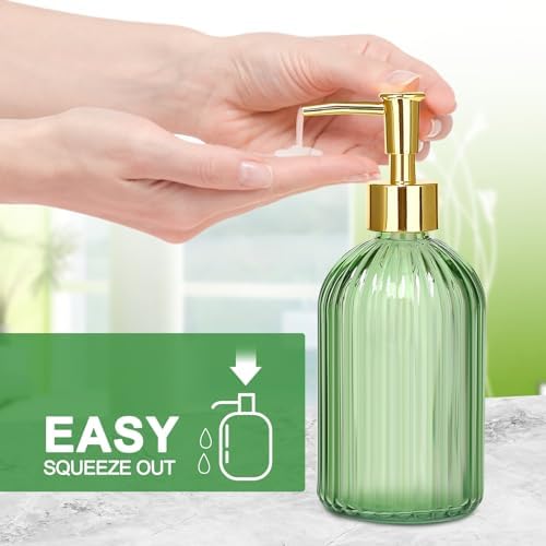 Haturi Glass Bathroom Accessories Set, Green Bathroom Set, 4 Pcs - Image 6