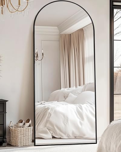 Suidia 71"x26" Arched Full Length Mirror with Stand, Black Floor Mirror by SuidiaMirror