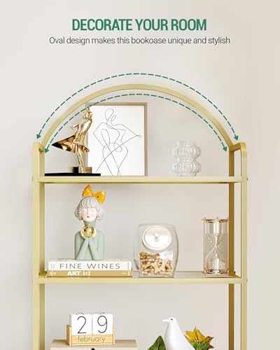 Hzuaneri Bookcase Bookshelf, Tempered Glass Bookshelves - Image 7