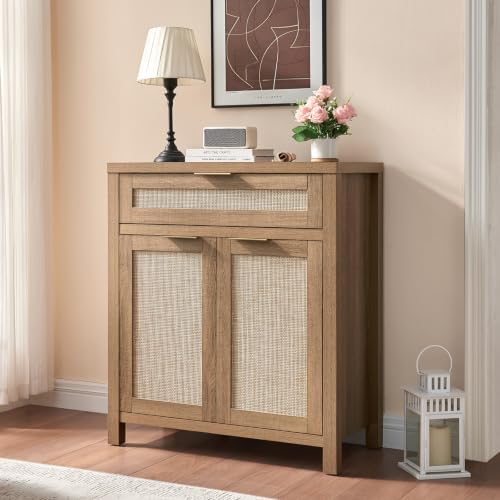 HOKYHOKY 90" Rattan Sideboard Buffet Cabinet, Boho Storage Cabinet, 3PCS - Image 3