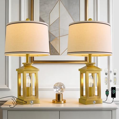 Modern Table Lamps Set of 2 for Living Room 23.75" Bedroom Nightstand Lamps - Image 5