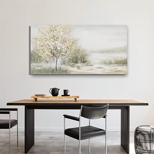 Green Wall Art Canvas Wall Art Decor Spring Scene Nature Landscape Wall Painting Decorations Artwork Wall Art Prints Pictures For Room Living Room Bedroom Office Decor 20x40 Inch - Image 3