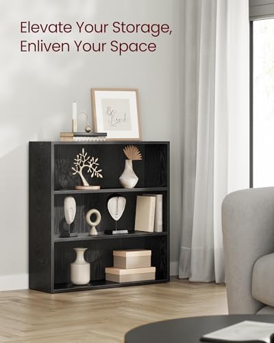VASAGLE Set of 2 3-Tier Bookshelves, Adjustable Storage Shelves - Image 4
