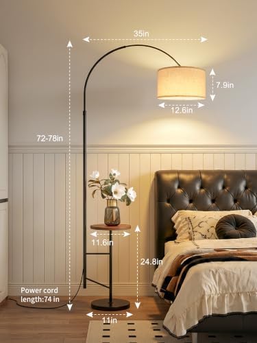 Arc Floor Lamp with Table, Remote Control, Dimmable & Adjustable 3-Color - Image 6