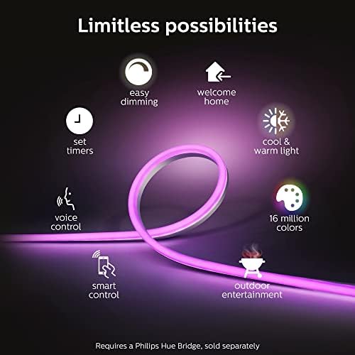 Philips Hue Outdoor 7-Foot Smart LED Light Strip - White and Color Ambiance - 2 Pack - Requires Hue Bridge - Weatherproof - Control with Hue App - Works with Alexa, Google Assistant and Apple HomeKit - Image 5