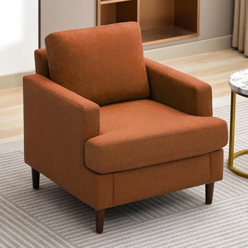Weture Mid-Century Accent Chair, Orange Armchair Living Room Chairs, 2 Pack - Image 6