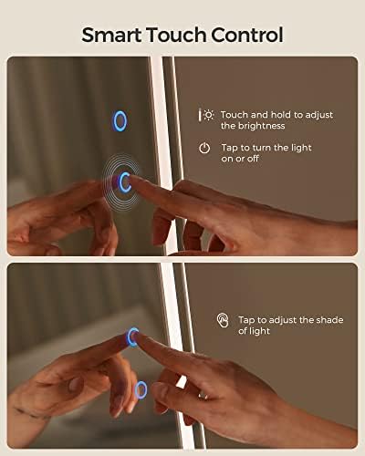 SONGMICS LED Mirror Jewelry Cabinet Standing, Adjustable Lights, Lockable - Image 4