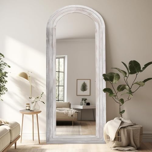 ZHUNFA Arched Full Length Mirror with Solid Wood Frame - Image 5