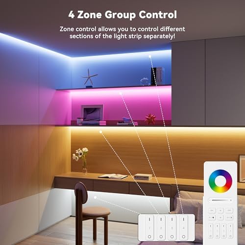 PAUTIX Matter WiFi LED Controller Kit ML5 Compatible with Tuya APP/Homekit/Smart Life/Alexa/Google Home/Siri, DC12-48V Dimmable with RF Remote for Single Color/CCT/RGB/RGBW/RGBCCT LED Strip Lights - Image 4
