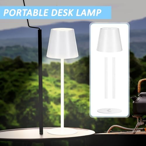 Retisee 12 Pack Cordless Table Lamp Portable Rechargeable Lamp, White - Image 6