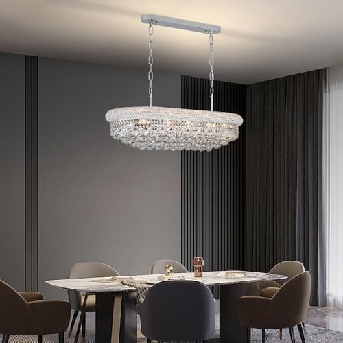 Chrome Crystal Chandeliers for Dining Room，9-Lights L31 Inch - Image 3