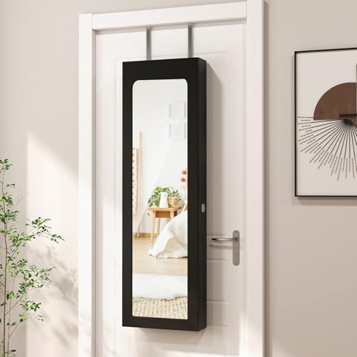 GIANTEX Wall or Door Mounted Jewelry Cabinet with Full Length Mirror, 47.5" - Image 2