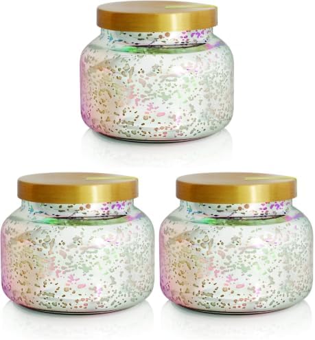 Capri Blue Mercury Iridescent Scented Candles for Home - Long Lasting Decorative Jar Luxury Candles - Gifts for Women & Men - Soy Wax Blend - Pineapple Flower (19 oz) (Pack of 3) by Unknown