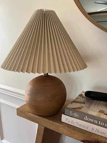 JONATHAN Y Aksel Sphere Table Lamp Coastal 17.25", Brown Wood Finish - Image 3