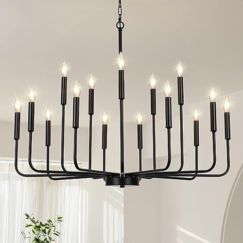 Black Chandeliers for Dining Room Light Fixture，D40 Inch by Gifarich