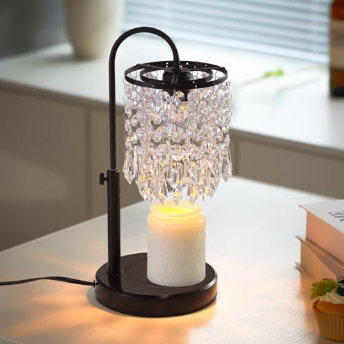 Candle Warmer Lamp with Timer Dimmer and 3 Bulbs, Lamp Candle Warmer with Marble Base,Wax Melt Warmer for Jar Candles, Birthday Gifts for Women Mom, House Warming Gifts New Home Decor - Image 2