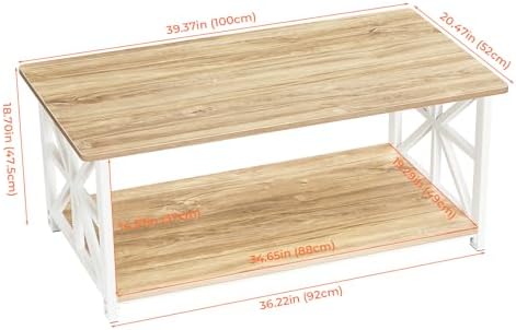 GreenForest 39 inch Coffee Table with Round Corner - Image 3