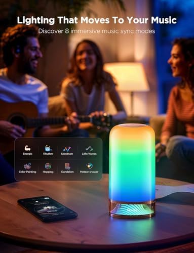 Govee RGBIC Smart Table Lamp 2, Touch Bedside Small Table Lamp (Corded) (Pack of 2) - Image 5