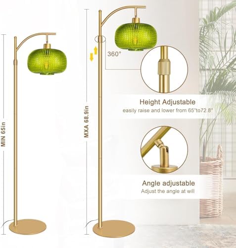 Modern Floor Lamp for Living Room, Mid Century Standing Lamp Green Shade - Image 3