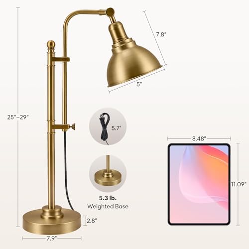 VONLUCE Rustic Desk Lamp, Adjustable Industrial Table Lamp for Home Office - Image 5