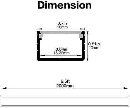 hunhun 10-Pack 6.6ft/ 2Meter Plus-Size U Shape LED Aluminum Channel System with Milky Cover, End Caps and Mounting Clips, Aluminum Profile for LED Strip Light, Special for Philips Hue Strip - Image 6