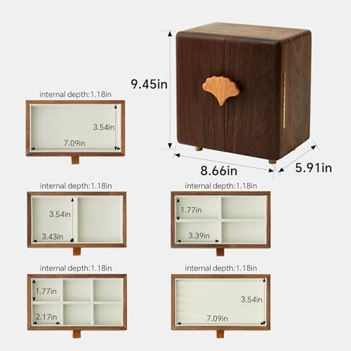 Black Walnut Wood Jewelry Box, Large - Image 2
