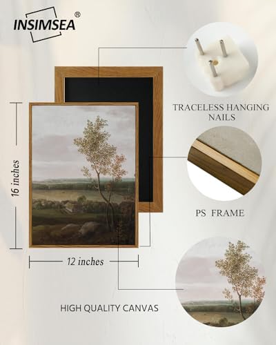 InSimSea Framed Canvas Prints Art Vintage Decor, Rural Farmhouse Scenery Home Wall Decor Countryside Landscape Paintings, Wall Art for Living Room, Dining Room, 12"x16" - Image 5